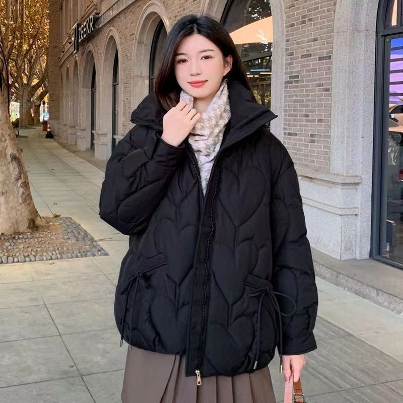 コート 綿服 中綿 厚手 ショート丈 レディース 小柄な人向け 2025 年新作 人気 韓国ファッション