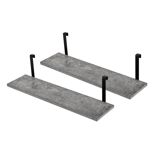ウォールラック棚板 2枚組 幅60cm/追加棚板/グレー/ブラック KTR-3142-T60MGY