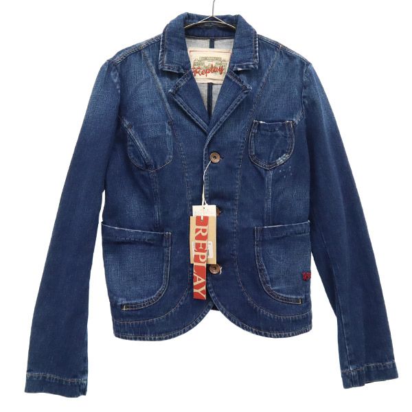 未使用 ワンポイントロゴ刺繍 デニムジャケット M ネイビー ジージャン レディース 12,210円