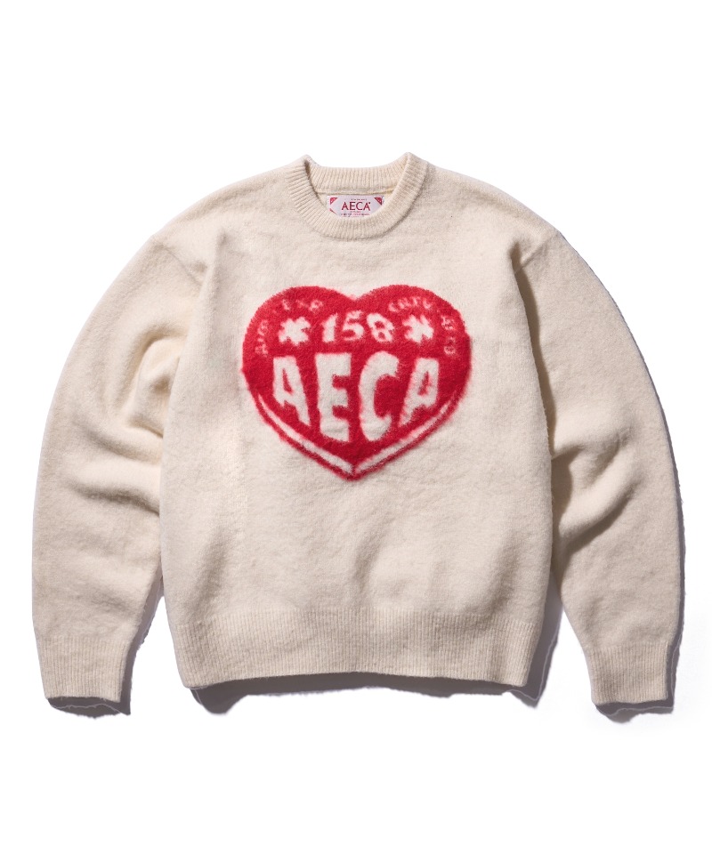 【AECA WHITE】 AECA LOVE DOODLE KNIT : IVORY