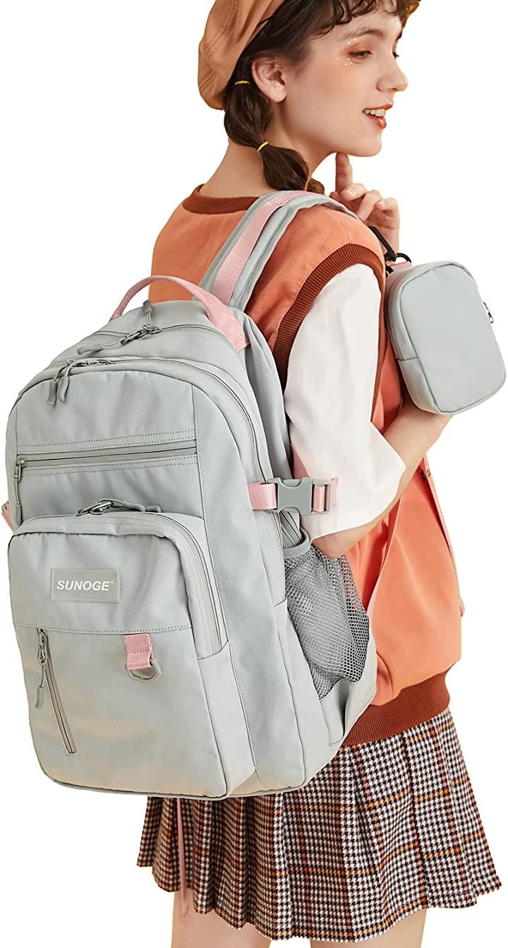 リュック リュックサック バックパック 独立ポーチ付き pc ラップトップバックパック 15.6インチ パソコンバッグ(グレー)