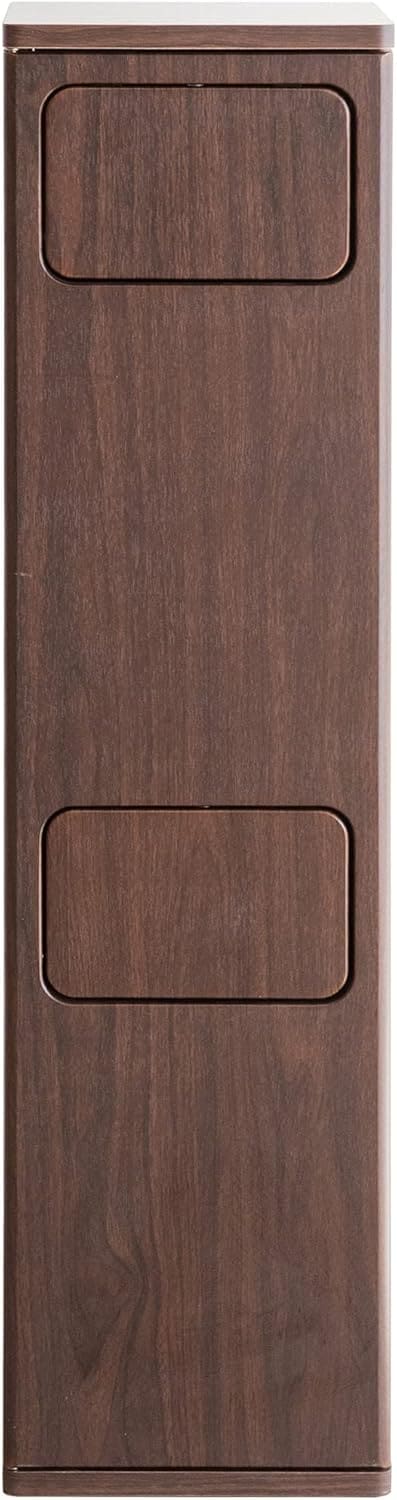 宮武製作所 2段プッシュダストボックス スリム2段タイプ 20Lx2対応 幅25x奥30x高さ96cm DB-960R BR ブラウン