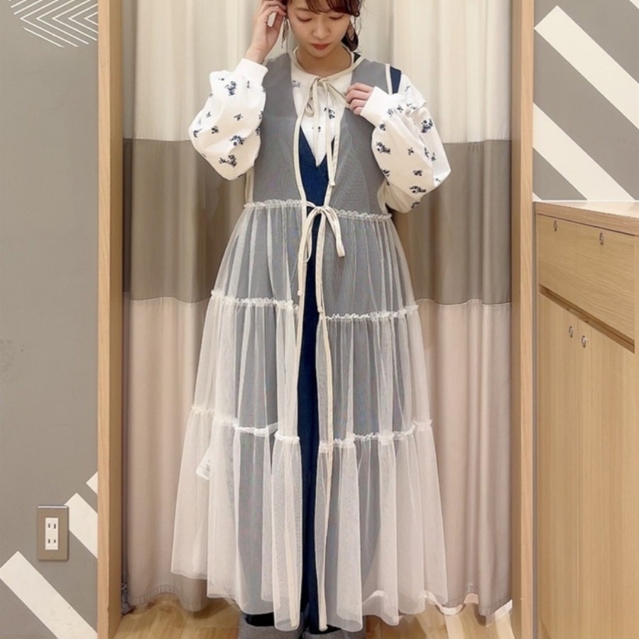 ワンピース ロングワンピース ノースリーブワンピース リボン ウエストリボン シースルー シアー素材 透け感 ロング丈 かわいい 大人可愛い きれいめ シンプル 上品 おしゃれ 大人女子 こなれ感