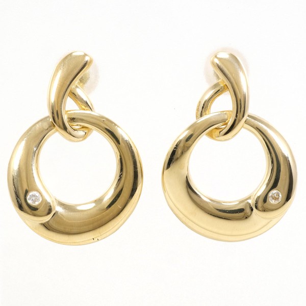 K18 18金 YG イエローゴールド ピアス ダイヤ 総重量約4.1g ジュエリー 中古