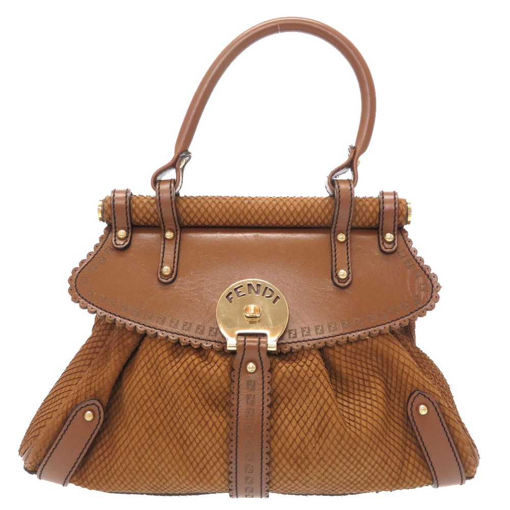 美品 ボルサ マジック 8BN143 ハンドバッグ パイソン/レザー ブラウン 0020【中古】 レディース