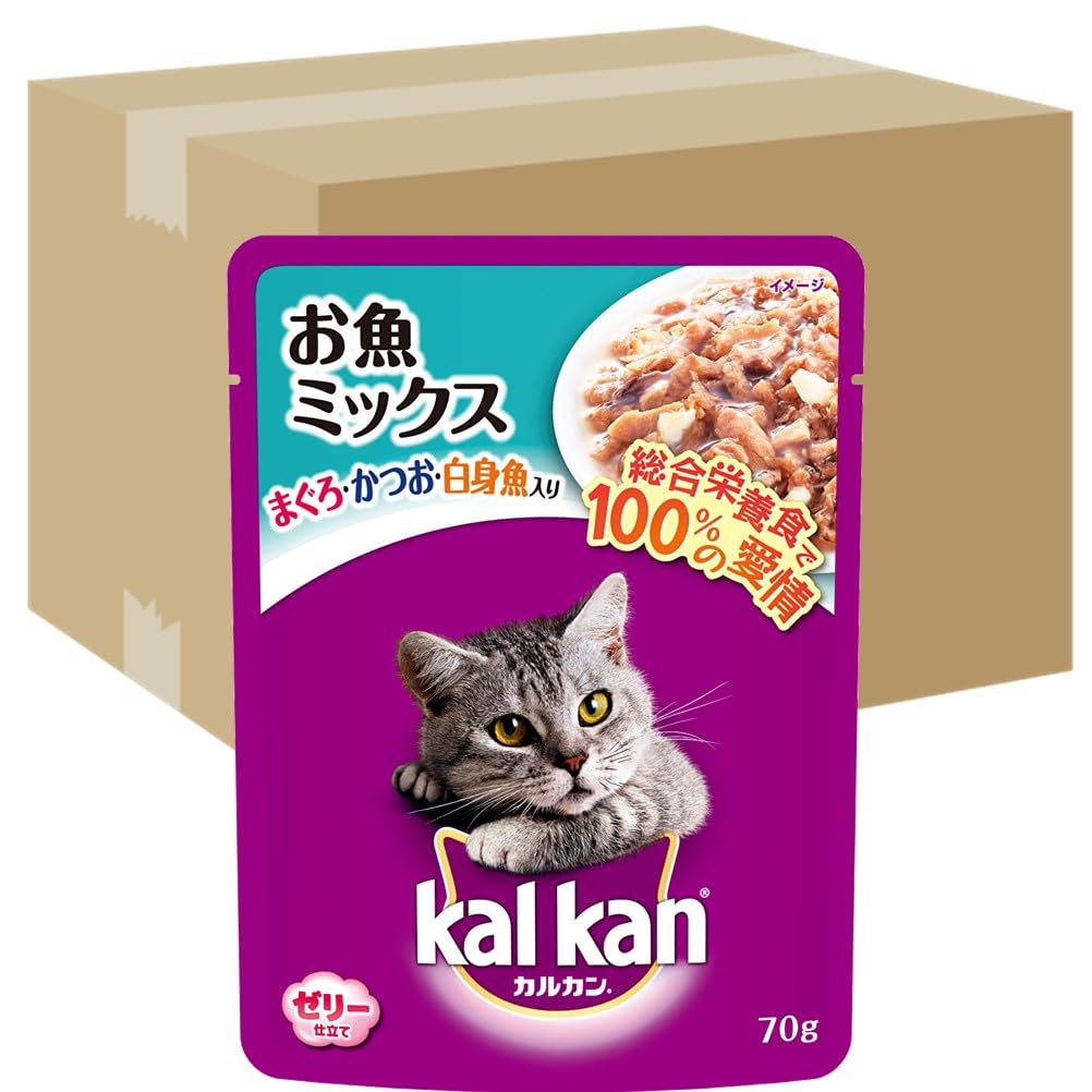 カルカン パウチ お魚ミックス まぐろ・かつお・白身魚入り キャットフード 成猫用 70g×160個 (ケース販売)