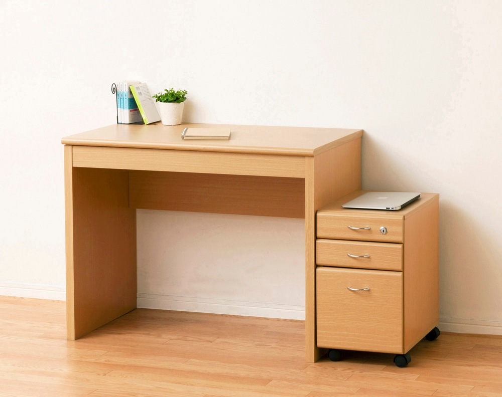 デスク 2点セット セット チェスト サイドワゴン 収納 鍵付き おしゃれ 北欧 キャスター 幅90
