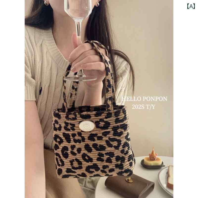 ハンドバッグ レディース 鞄 韓国 秋冬 ヒョウ柄 レオパード スエード サブバッグ ミニ 軽量 カジュアル ブラウン