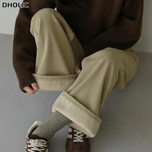 コットンファー裏地セミワイドストレートポケットパンツ・1947792