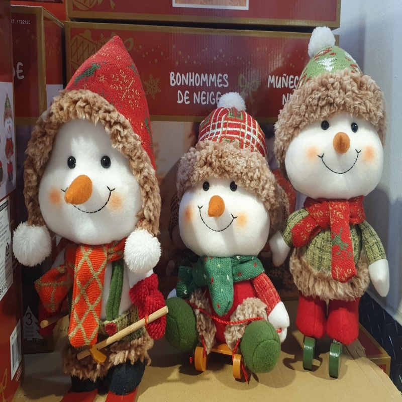 クリスマス 装飾 雪だるま 人形 3個 1セット