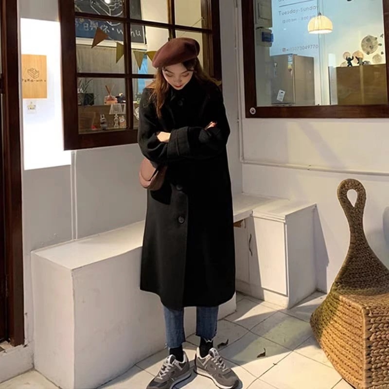 新品 大人気 チェスターコート レディース 秋冬 チェスターコート 黒 ロング丈 ラシャコート 厚手オーバー ゆったりアウター 通勤 着痩せ オシャレ 韓国風 大人