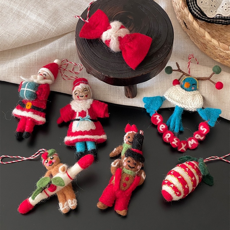2024クリスマスペンダントサンタクロースペンダントジンジャーマンキャンディプレゼント人形クリスマスツリー飾り