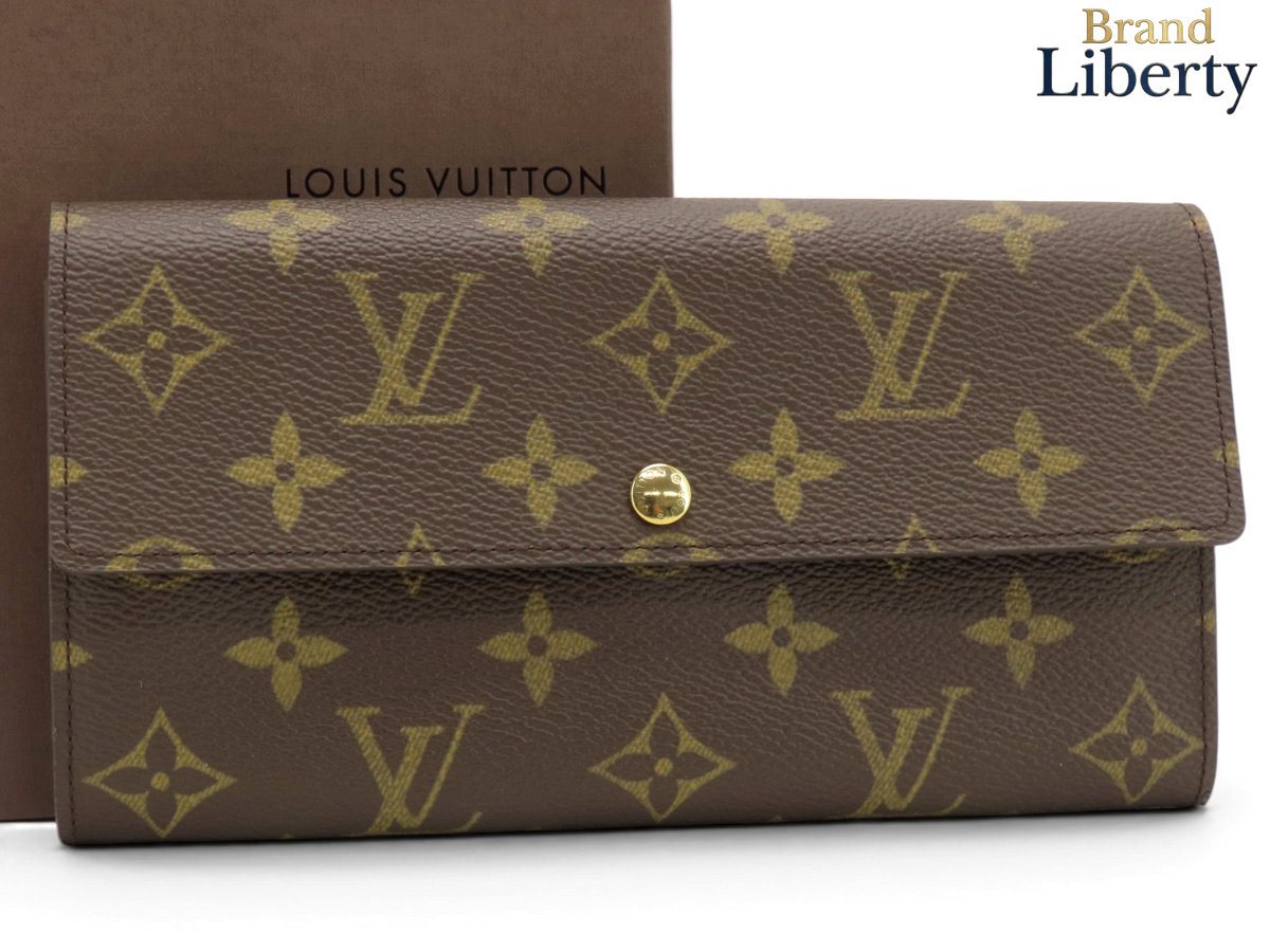 未使用ルイヴィトンLOUISVUITTONモノグラムポシェットポルトモネクレディ二つ折り長財布サラダークブラウンPVCレザーM61726