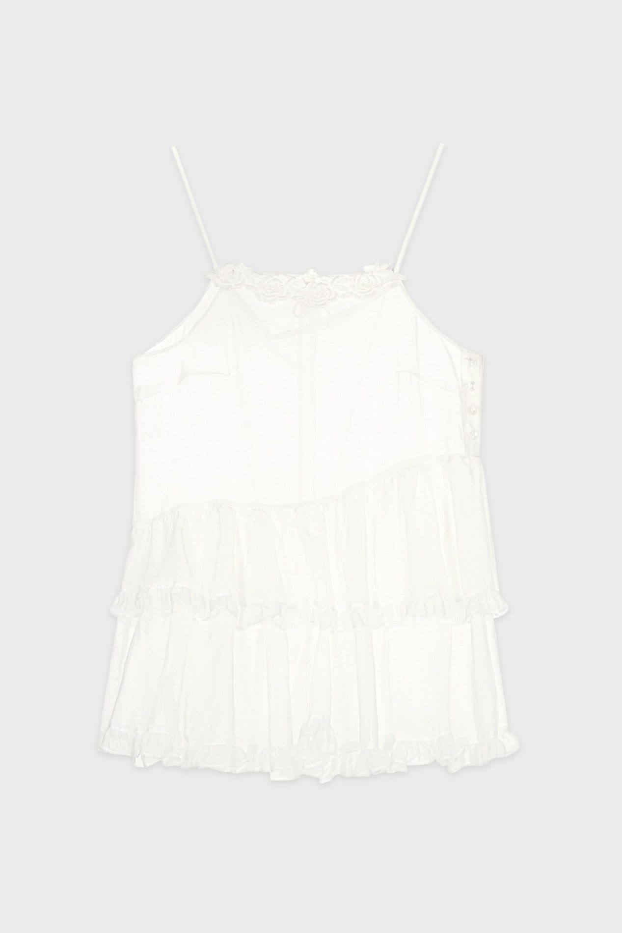【SINOON】 ROSE LACE SHEER DRESS : WHITE