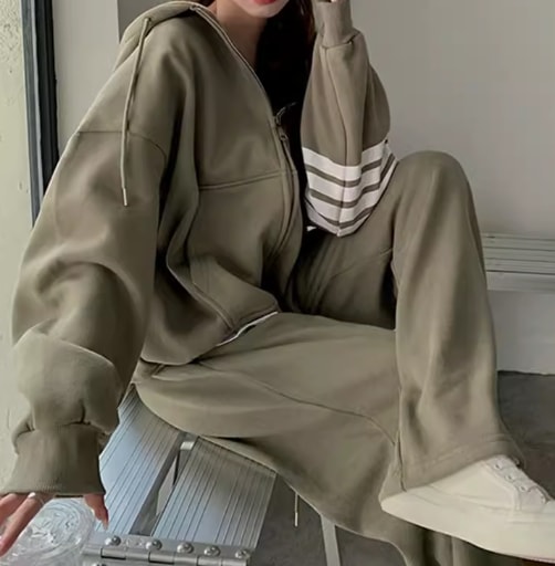 レディース トップス ボトムス トレーナー スウェット 部屋着 セットアップ ストレートパンツ スウェットパンツ フルレングス 長袖 フード 裾ワイド ストリート ファスナー ポケット 前開き