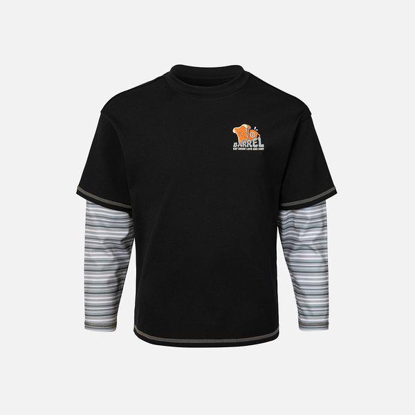 [] 男児半袖レイヤードラッシュガード ブラック (B6SKWRG303BLK)