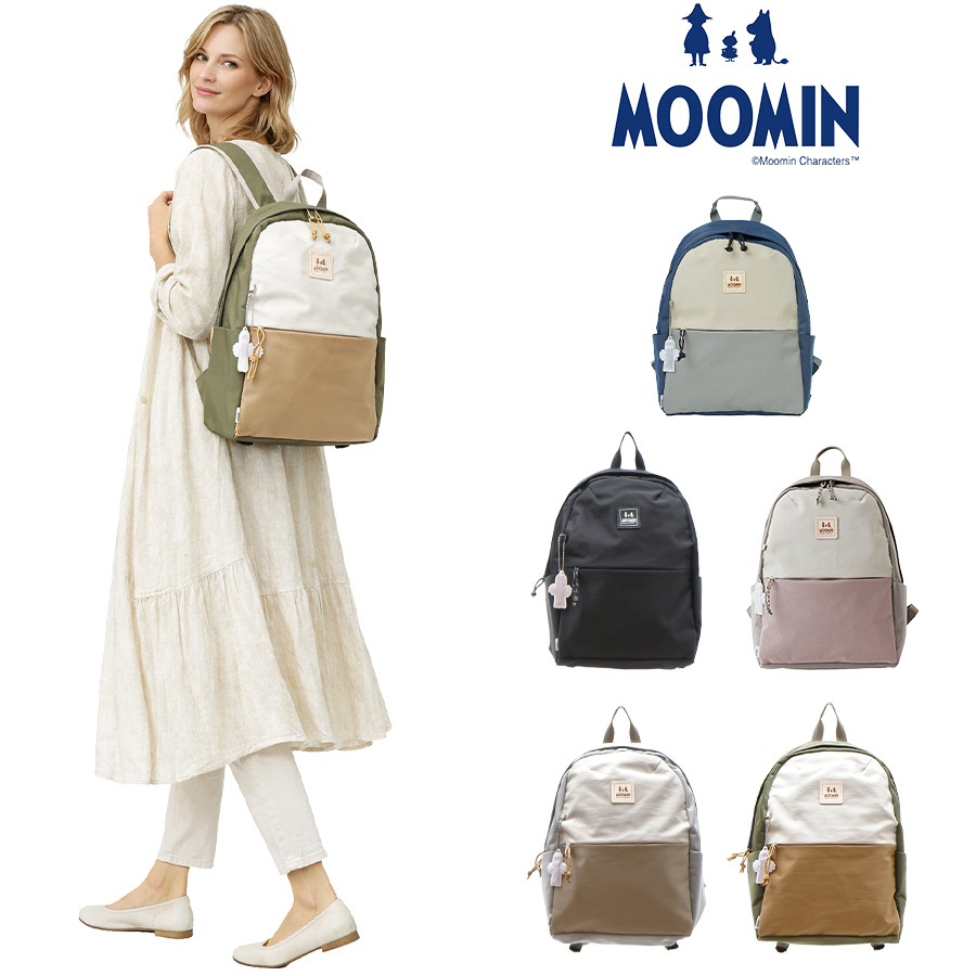 【MOOMIN】RMNL-04 A4 ラウンド型バックパック A4 対応 多機能 軽撥水 リュックサック チェストベルト付き ニョロニョロ リフレクター付き プレゼント 母の日