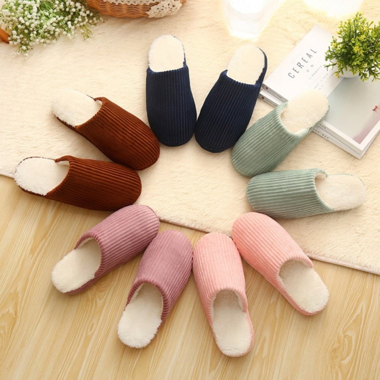 ゴールデン女性スリッパ室内化リビングルームピンク38号 / 코르덴 여성슬리퍼 베이비핑크 38호