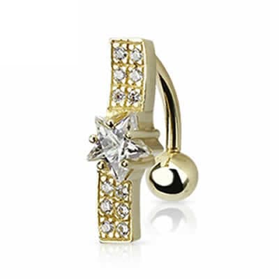 14金ミルキーウェイへそピアス トップダウン 14G 14ゲージ 臍ピアス ボディピアス プレゼント