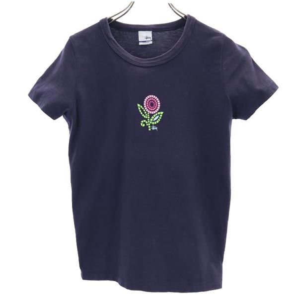 90s USA製 オールド 半袖 Tシャツ M ネイビー レディース
