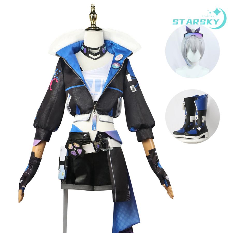 崩壊：スターレイル 銀狼 ぎんろう　風 コスプレ衣装 服　ウィッグ　靴　コスチューム ハロウィン クリスマス パーティー アニメ 変装 仮装