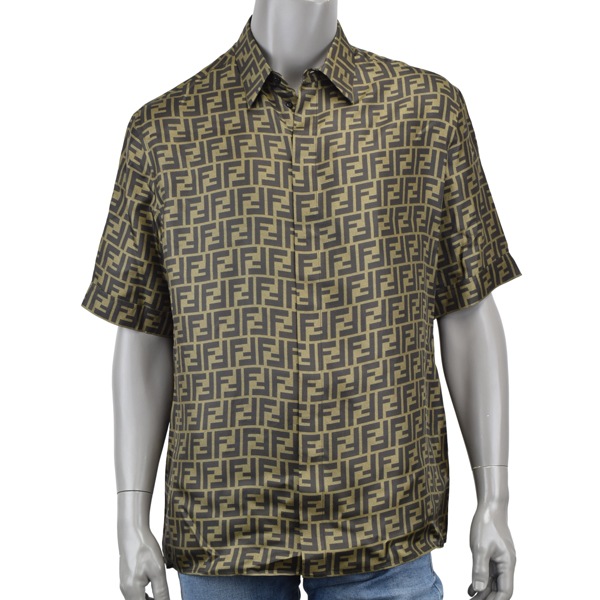 FENDI フェンディ FF総柄 シルク 半袖シャツ/FS0795 AKEE F1440