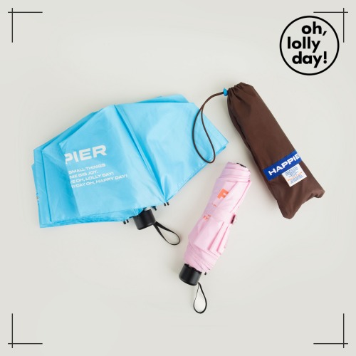 oh, lolly day! 3段折り畳み傘 Happier label folding umbrella