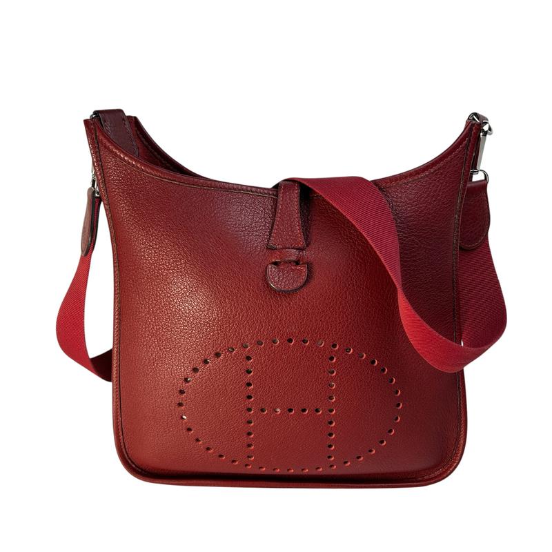 【最終処分SALE】HERMES エルメス エヴリン レザー ショルダーバッグ レッド A-11661