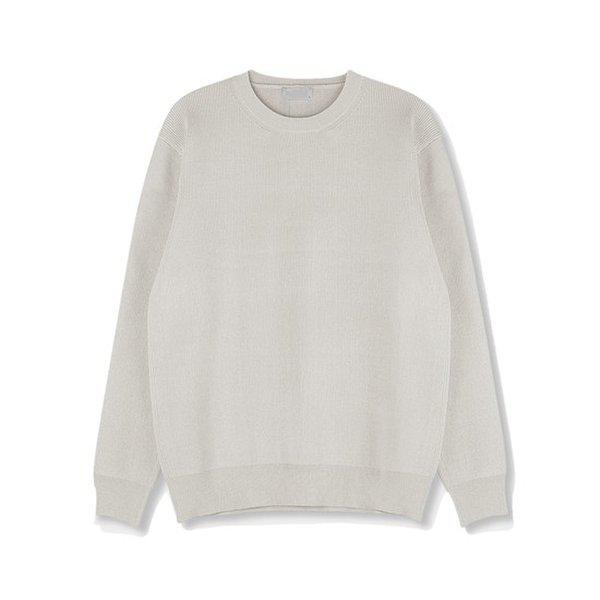 メンズ メリノウール ウォッシャブル ラウンド ニットTシャツ SG-KN-Q028-モク色