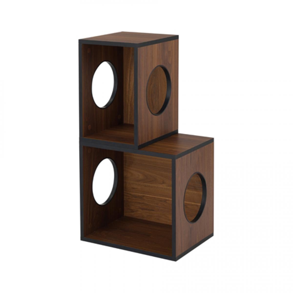 ドウシシャ 積み重ねられるボックス ANIN-BR ブラウン ボックス 猫 ペット家具 収納 穴あきボックス トンネル ディスプレイラック