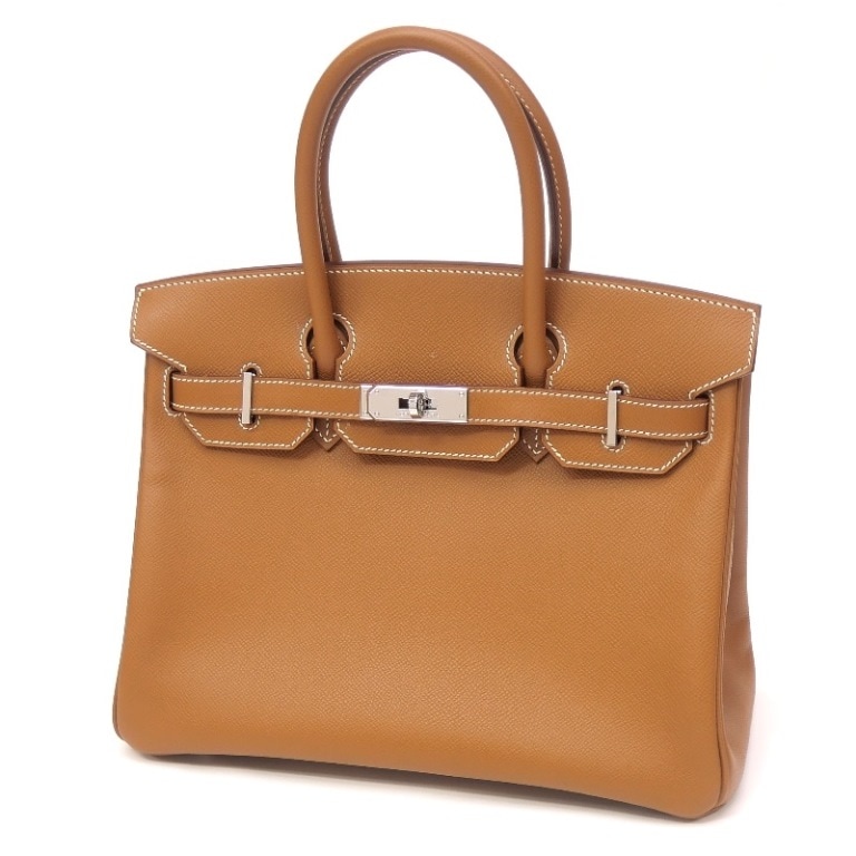 エルメス HERMES ハンドバッグ バーキン30 M刻印 SV金具 ゴールド エプソン 【中古】(66602)