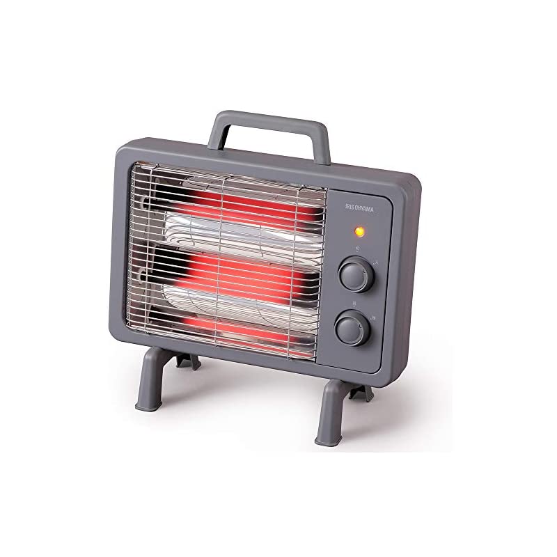 【即納】アイリスオーヤマ 電気ストーブ 速暖 転倒時電源OFF 400W/800W 2段階切替 ブラックコートヒーター IEHDB-800-H グレー