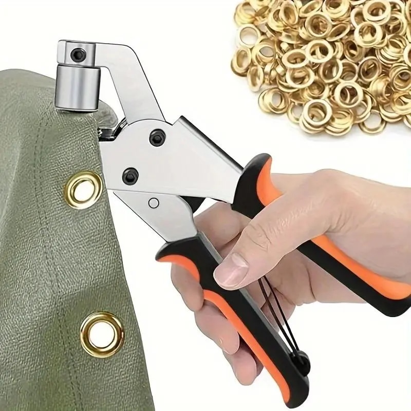 アイレットパンチセット(アイレットプライヤー付き10mmリング200個入り)縫製・クラフトの基本用品家庭用のDIY裁縫用品