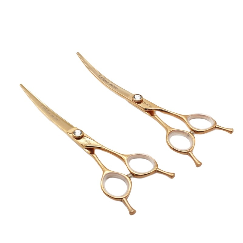 [SC6510/6535]ノコギリスリムカーブバサミ 丸い顔 ディープカーブとなだらかな角度選べる ギザ刃で毛が押されない顔カット マルチ プードル ベストセラー