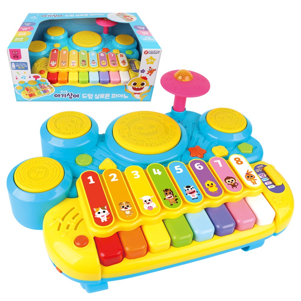 ピンクポンベビーサメドラムシロフォンピアノ玩具