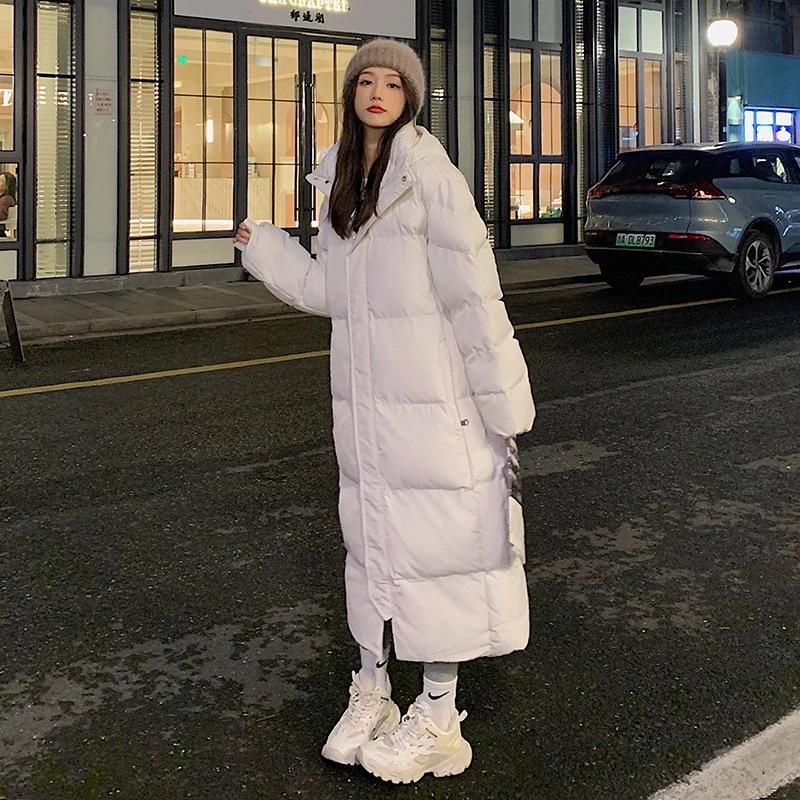 フェザーコットンジャケットロング韓国版ゆったり厚手コットンコート冬ジャケットコットンジャケット