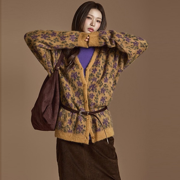 J2482 パターン カーディガン