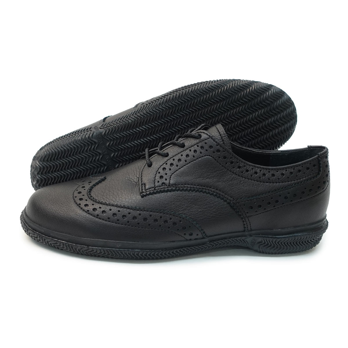 スニーカー メンズ レディース SP-6113 ブラック ウィングチップ ビジネス カジュアル スピングルムーブ スピングルビズ