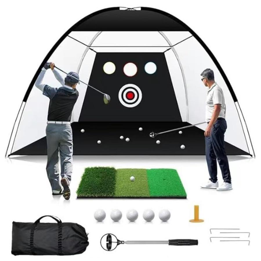 ゴルフ練習ネット ゴルフネット 練習用ゴルフネット 大型 ゴルフスイング練習用ネット オックスフォード生地素材 折り畳み式 簡単組立 室内屋外兼用 ボールピッ