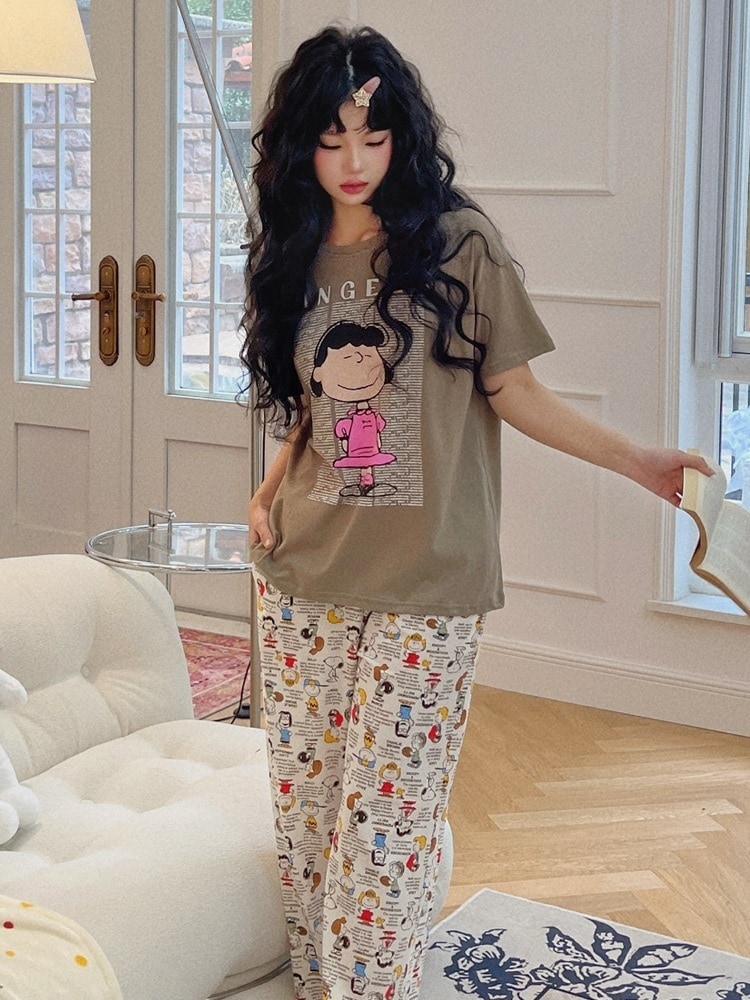 スヌーピーgillaimar ベアファミリー ホーム服 夏 半袖 かわいい スヌーピー パジャマ セット レディース 521