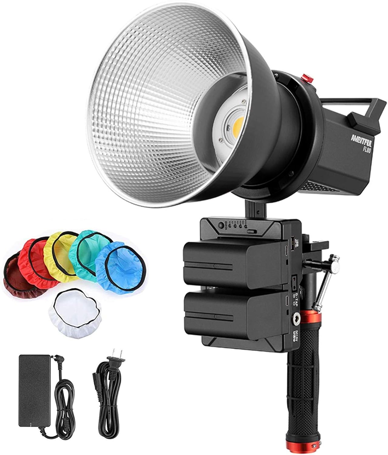 FL80 80WパワーインユアハンドLEDビデオライトCRI 96 + / TLCI 95 +5 FXエフェクトサイレントモード2XNP970リチウム電池付き