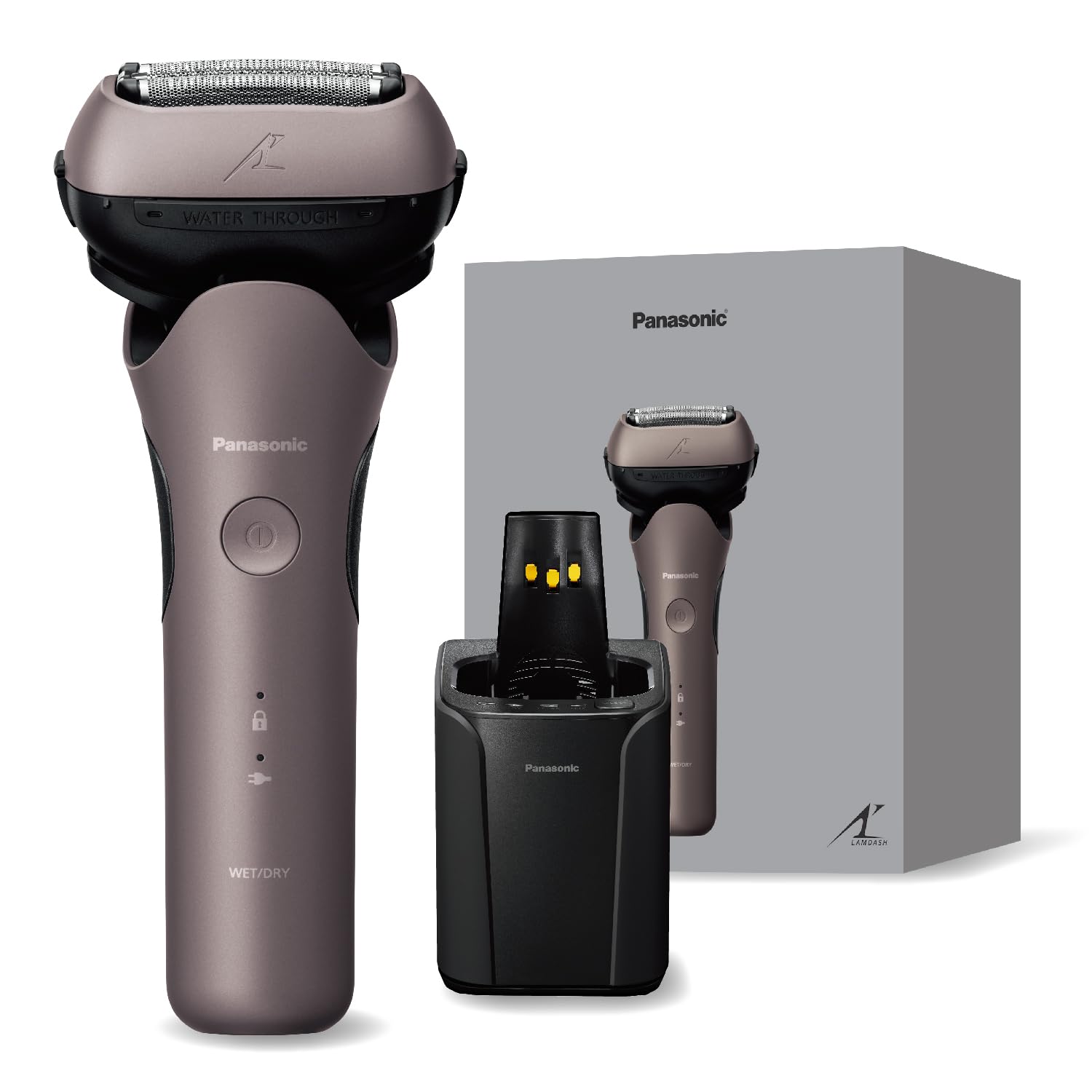 パナソニック メンズ シェーバー ラムダッシュ 3枚刃 電動 髭剃り 全自動洗浄充電器/ACアダプター充電 密着3Dヘッド ES-L381W-N ブラウンゴールド