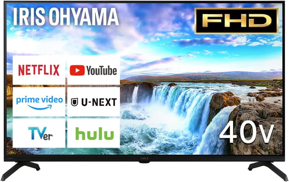 アイリスオーヤマ TV Google液晶TV 40インチ Wチューナー搭載 ネット動画サービス対応 LT-40FGX-F1 ブラック