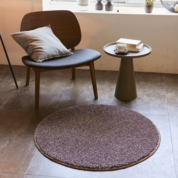 スミノエ ラグ Mルネ 円形 90×90cm モーヴ 防炎 13139894-67-9090 メーカー直送 10,046円