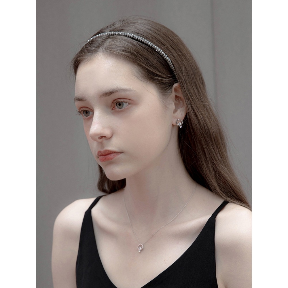 [JEAN PAUL CLARISSE] オーバル クリスタル ヘアバンド Jean Paul Clarisse Jean Pual Clarisse ストーンレタリングヘア