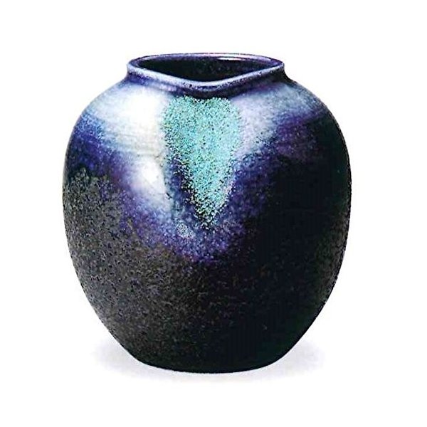 青砂窯変丸花瓶 6号