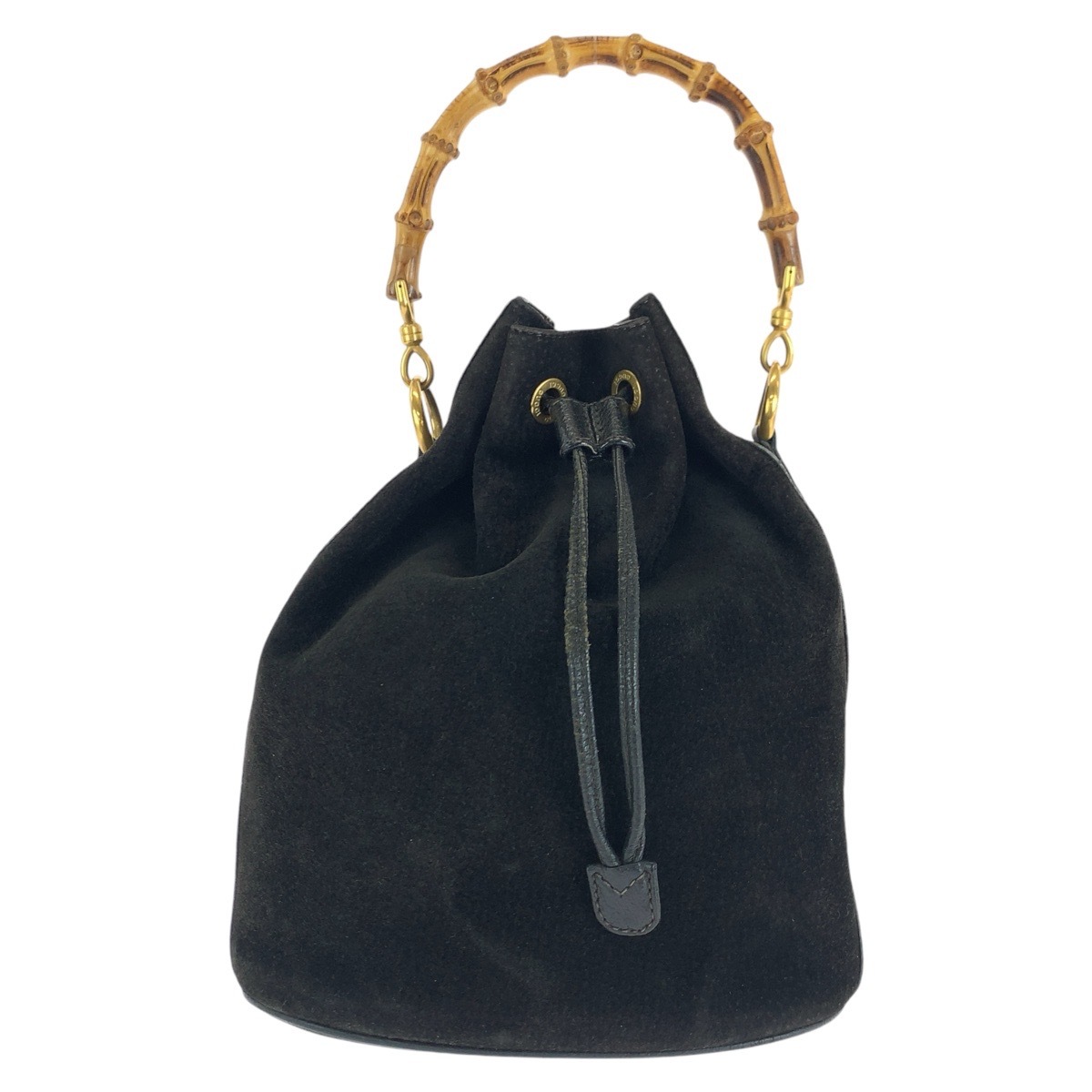 美品 バンブー ブラック 黒 ゴールド金具 スウェード/レザー 001 2040 1657 ハンドバッグ レディース 410445 27,430円