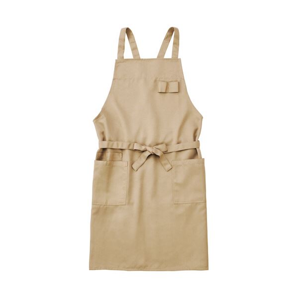 （まとめ） エージェントワンエプロン カーキ 1枚 [x3セット]