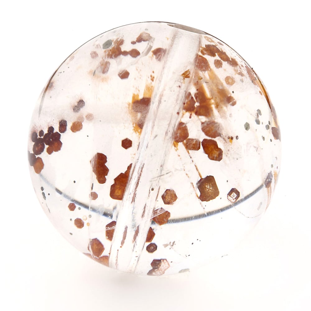 「1点もの 現品」 1粒売り 天然 オーラクォーツ ブラジル産 14mm パワーストーン バラ売り 天然石 パワーストーン ばら売り ビーズ 穴あき 1玉売り アクセサリー パー zz000122-a