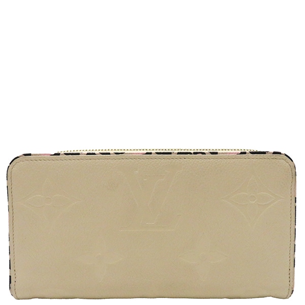 Louis VuittonM80685 クレーム モノグラムアンプラント 長財布 ゴールド金具 白 ワイルドアットハート レオパード